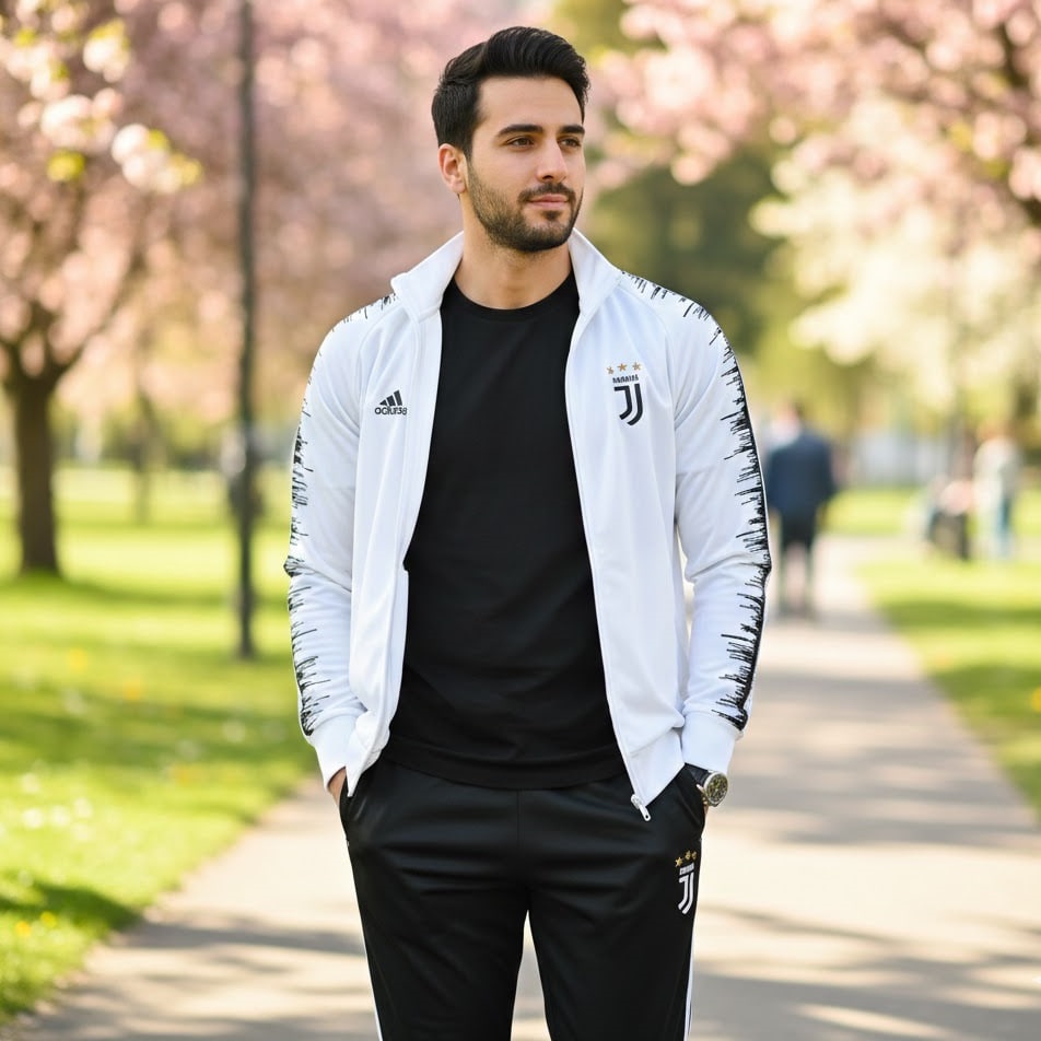 ست راحتی مردانه سوییشرت شلوار یوونتوس مدلR77