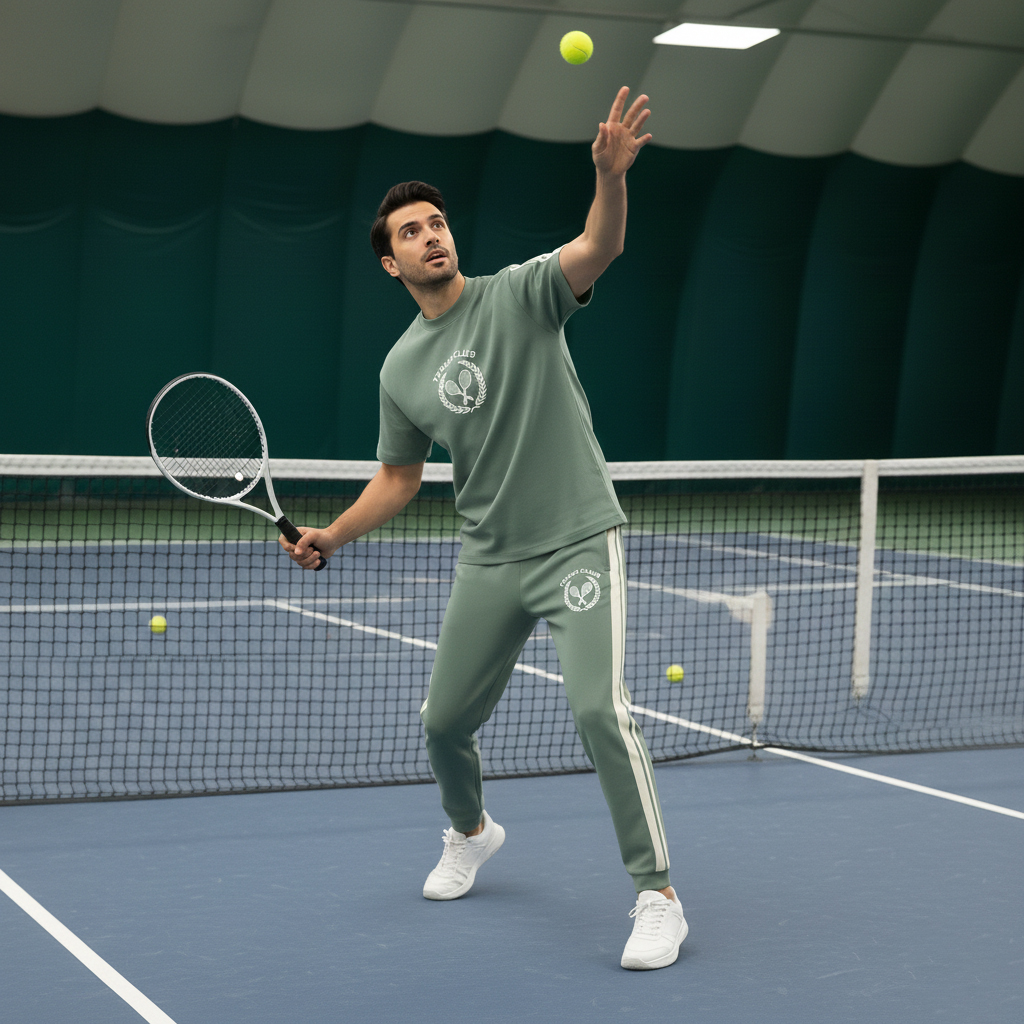 ست تیشرت و شلوار مردانه بنگال کش مدل Atrin-سبز